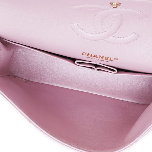 Chanel Iridescent Pink Quilted Calfskin Medium Classic Double Flap Bag - Picture 7 of 7